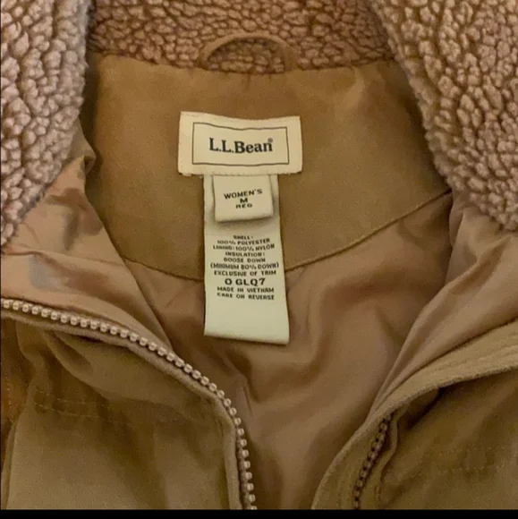 LL Bean goose fown puffer trench coat M - Picture 2 of 3